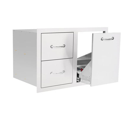 TrueFlame 33-Inch 2-Drawer & Vented LP Tank Pullout Drawer Combo (TF-DC2-33LP-A)