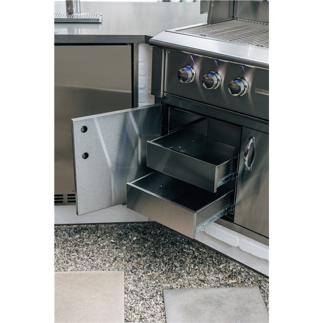 TrueFlame 36-Inch 2-Drawer Dry Storage Pantry & Enclosed Cabinet Combo (TF-DP-36DC)