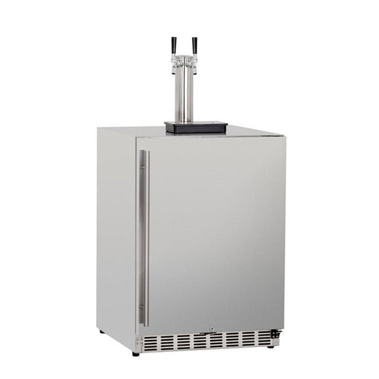 TrueFlame 24-Inch 6.6 Cu. Ft. Deluxe Outdoor Rated Kegerator - Double Tap (TF-RFR-24DK2)